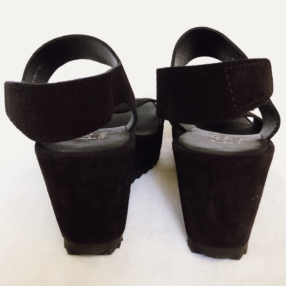 Pedro García Fiona Wedge Sandal Black Suede 36.5 - Picture 11 of 16